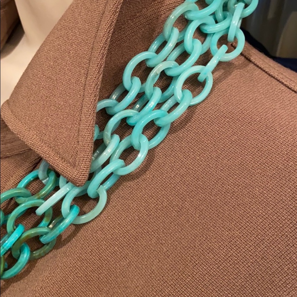 PANACEA TURQUOISE RESIN 3 STRAND NECKLACE FROM NEIMAN MARCUS NWT - Picture 8 of 13